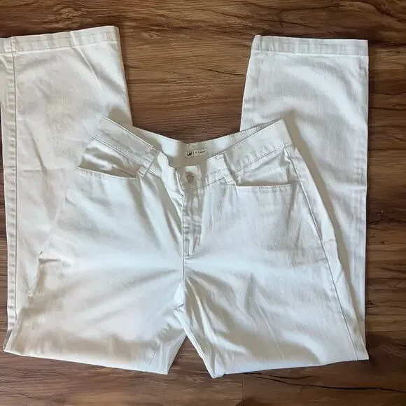Lee Jeans At The Waist Cream Off White Vintage Khaki Dress Pant Jeans Medium - Picture 4 of 10